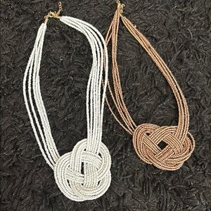 Charlotte Russe Silver and Gold Knotwork Necklace Set